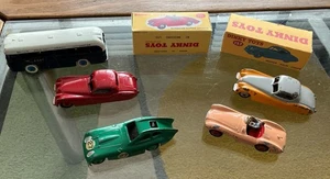 5 x Dinky Toy Cars. Jaguar, Bristol, Aston, Bus. Original condition. - Picture 1 of 19