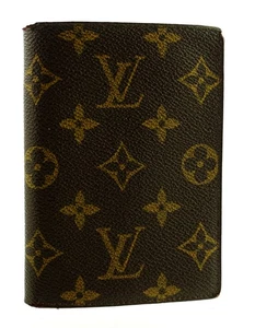 Authentic Vintage 1980s Louis Vuitton LV Monogram Leather Passport Cover Wallet - Bild 1 von 8