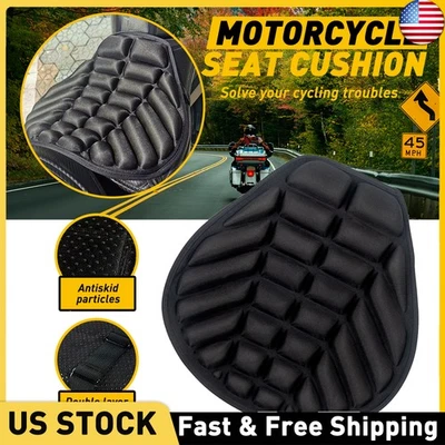 Funda Cojín Asiento Moto 3D Comodidad Gel Antigolpes Alfombrilla Almohadilla Lycra Universal Foto 1 de 4
