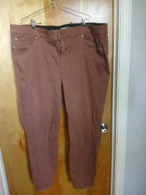 WOMANS TORRID 28T 28 BOMBSHELL SKINNY BROWN JEANS PANTS POCKETS - Image 1 of 3