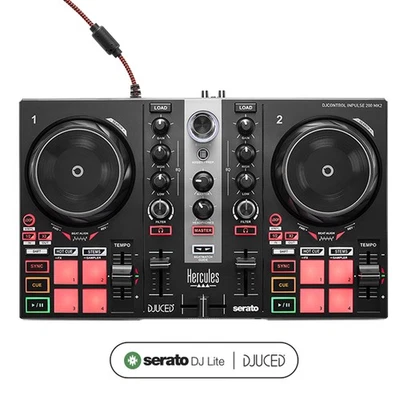 Hercules DJCONTROL INPULSE 200 MKII Controller Dj 2x Deck, funzione STEMS, Nero - Immagine 1 di 4