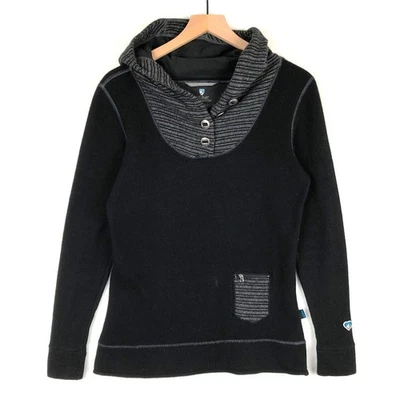 Suéter Pullover con Capucha de Vellón KUHL Chianti Para Mujer Talla S Negro Mezcla de Lana L/S Foto 1 de 4