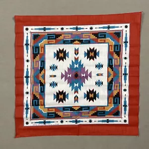 Vintage Azteken Bandana Taschentuch 50/50 USA Springs Industries Farben #14193 NEU - Bild 1 von 8