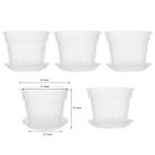 Set of 5 Orchid Pots with Transparent Material and Detachable Saucers 4 Inch