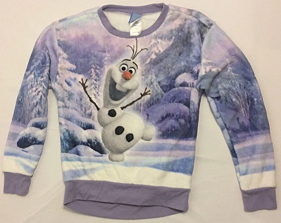 Disney Frozen Olaf Snowman Fleece Pajama Top Girl/Boy/Unisex Size XL/16 - Image 1 of 1