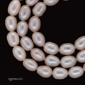 15.8" Freshwater Pearl Rice Oval Beads 6mm Natural Peach Pink #66173