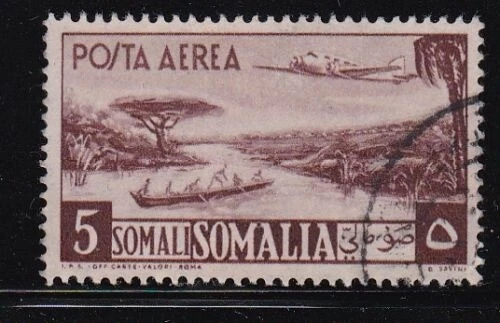 Album Specials Somalia Scott # C26  5s  Airplane and Canoe VF Used CDS - Photo 1/1