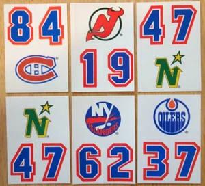1987-88 oder 1988-89 Topps Hockey 6 Karten Team Sticker Lot - One Asterisk (*) EX - Bild 1 von 4