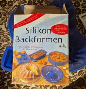 4teiliges Backformen-Sets Silikon runde Kuchenform Gugelhupf Kastenform Muffins - Bild 1 von 7
