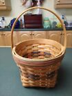 LONGABERGER BASKET Shades of Autumn Leaves 8" Tall x 6" Tall Swing Handle