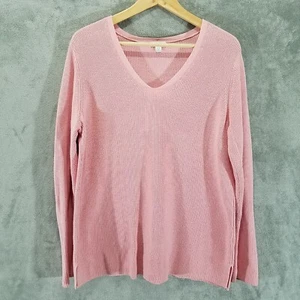 J Jill Pullover Damen mittelrosa V-Ausschnitt Strickpullover lässig - Bild 1 von 9