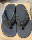 OluKai Hokua Men's Beach Sandals - Size 11, Black/Dark Shadow (New with Box)