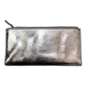 COUNTRY ROAD "Melita" Silver Metallic Leather 7" Bi-Fold Wallet  - Picture 1 of 12