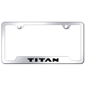 Cut-Out License Plate Frame for Nissan Titan on Mirrored [Officially Licensed] - Picture 1 of 2
