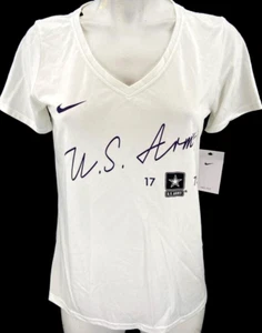 NEW USA US Army Black Knights Nike Legend V Neck SS White Tee Shirt Women's M - Picture 1 of 9