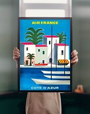 Côte d'Azur Air France Travel POSTER PRINT A5 A1 1963 Riviera Vintage Wall Art
