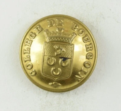 1870s-90s College De Bourgoin French School Uniform Button Original 1 L5C - Image 1 of 2
