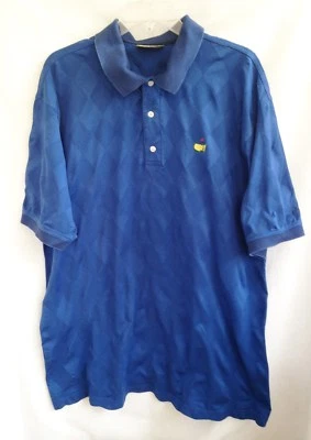 Masters Collection Royal Blue Diamond Print Golf Shirt -  Size Large   - Image 1 of 4