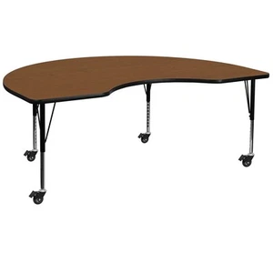 Flash Furniture Wren Kidney Mobile Activity Table 48" x 96" Height Adjustable - Picture 1 of 3