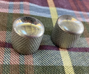 Two Satin/Brushed Chrome Jackson Push-On Dome Guitar Knobs, Dinky - Picture 1 of 4