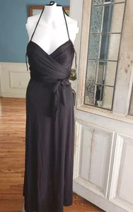 Vtg 1970s Poly Jersey Slinkly Halter Dress Xs - Picture 1 of 17