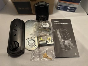 Pantalla táctil de entrada frontal Schlage Connect Camelot bronce envejecido (BE469WK V CAM 716) - Imagen 1 de 13