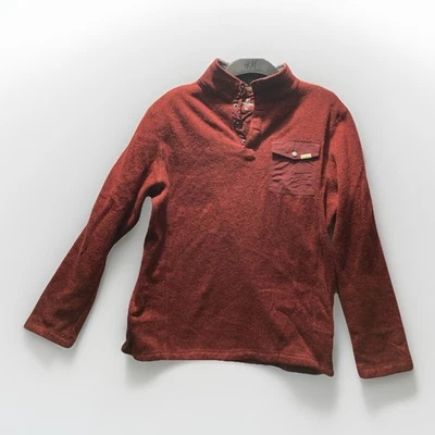 Pullover polar Woolrich rojo a presión 1/4 a presión para hombre talla M mediano Foto 1 de 4