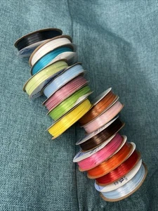 Offray Ribbon Lot 15 rolls of 1/8 Inch at 10 yards a roll - Picture 1 of 6