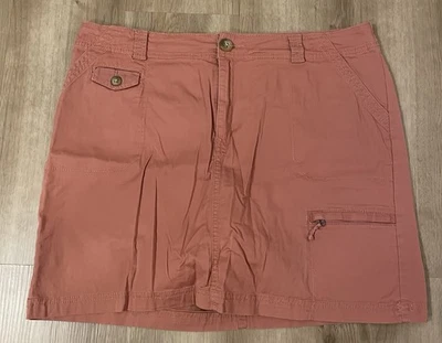 Falda corta Croft & Barrow para mujer rosa salmón calce clásico talla 14 elástica ajuste natural Foto 1 de 4