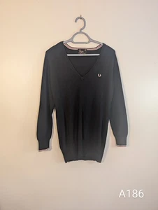 Fred Perry x Amy Winehouse Vintage Black Pink Wool Cashmere Jumper Dress -UK 10 - Picture 1 of 14