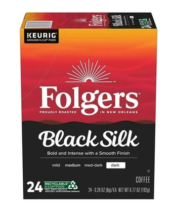 Folgers Black Silk, café tostado oscuro, cápsulas Keurig K, caja de 24 unidades Foto 1 de 4