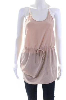 Blusa sin mangas Rory Beca para mujer de seda crepé con cordón cintura beige talla XS Foto 1 de 4