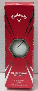 Callaway 3 Chrome Soft Golf Balls White Soft Fast Core - New - Picture 1 of 2