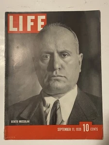 VINTAGE September 11 1939 Life Magazine Benito Mussolini - Picture 1 of 8