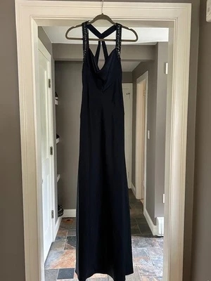 BCBG Maxazria Vestido Azul Marino Joya Adornado Formal Evento Vestido Boda Talla 2 Foto 1 de 4