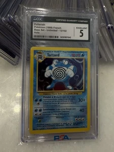 💦 CGC 5 French Poliwrath / Tartard Base Set 1999 Unlimited Holo Rare 13/102🍥 - Picture 1 of 2
