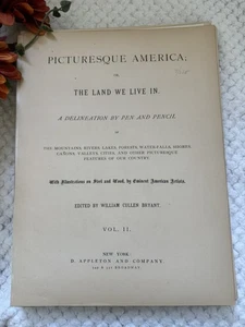Antique 1874 Picturesque America Vol 2 24 Plates 美国风景 古書 版画集 全24枚 - Imagen 1 de 23