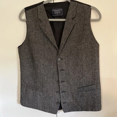 Lloyd Attree & Smith Luxury Tailored Fit Wool Bln Gray Vest Waistcoat mens sz 38 - Image 1 of 4