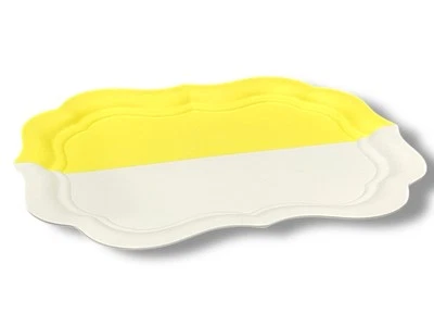 -32% Maison Balzac, Ocean Tray/Platter White/Yellow 52.5x41.5cm NEW £110.00 RRP - Image 1 of 4
