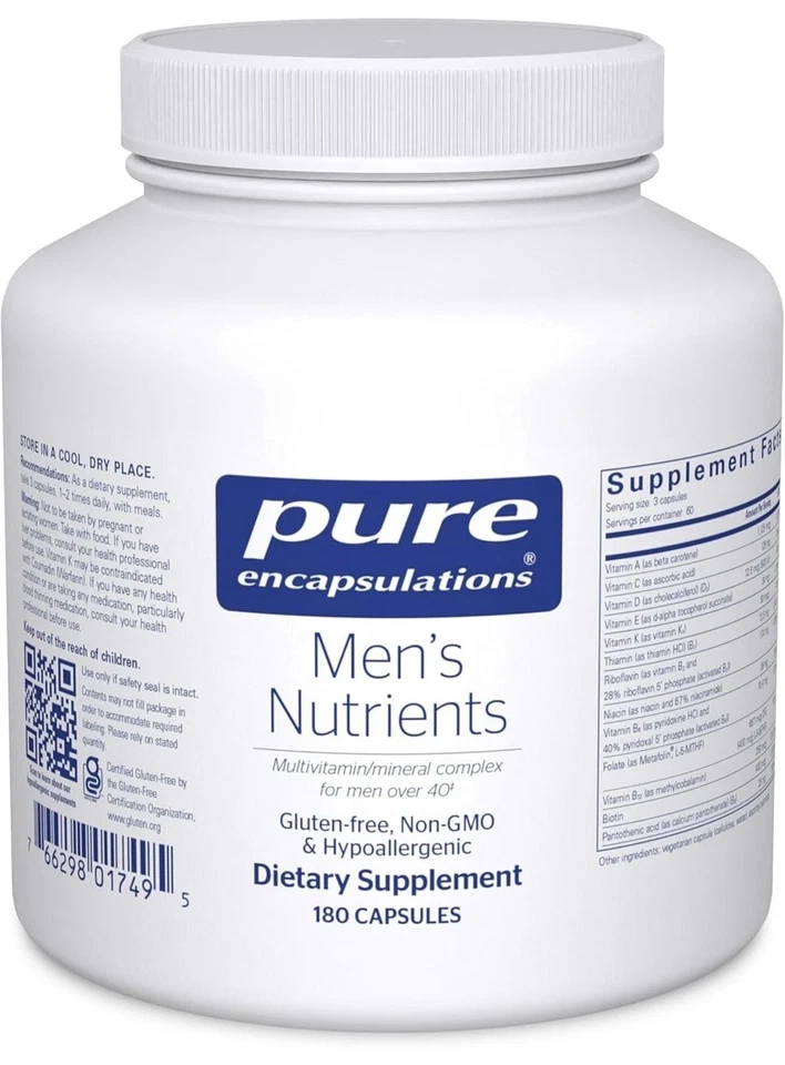 Nutrientes Pure Encapsulations para hombre - Multivitamínico 180 unidades CADUCIDAD 07/2027 Foto 1 de 1
