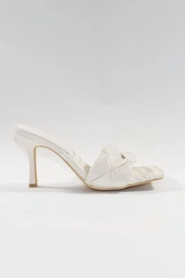 Tacones de mula tejidos Icon para mujer - blancos Foto 1 de 3