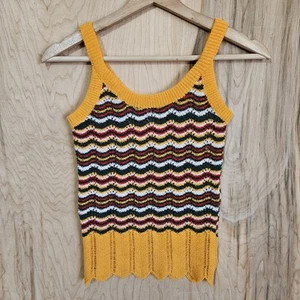 Townhouse Vintage 70s Multicolor Knit Tank Top Womens Size XXS See Measurements - Picture 1 of 10