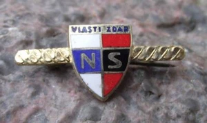 1945 World War Two 2 II Czech NS Vlasti Zdar National Fascist Party Pin Badge - Picture 1 of 2