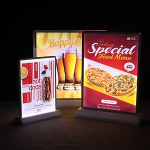 Led Lightbox Business LED Light Sign Advertising Lighting LED Poster Rechargeabl - Picture 1 of 8