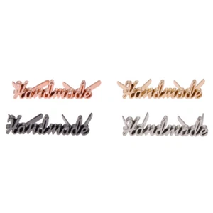 10x Etiquetas de aleación de logotipo hechas a mano hágalo usted mismo ropa zapatos bolsas etiquetas accesorios artesanales - Imagen 1 de 13