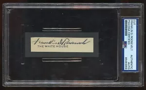 Franklin D. Roosevelt signed autograph 1x4 Cut 32nd U.S. President PSA Slabbed - Picture 1 of 1