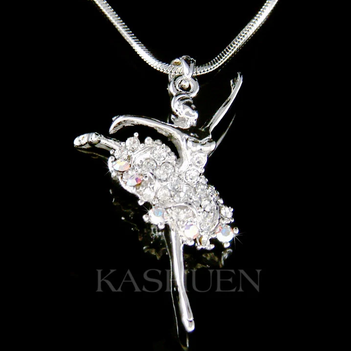 Ballerina mit Swarovski Kristall Der Nussknacker Swan Ballett Tänzer Halskette - Bild 1 von 1