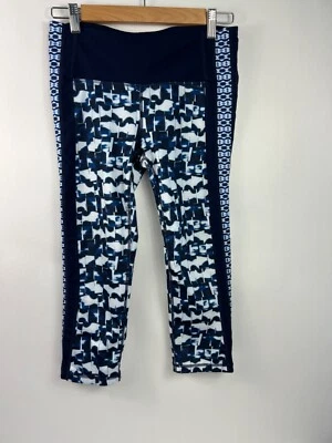 Pantalones de yoga esculpidos Gap Fit azul marino con estampado geométrico abstracto para mujer talla pequeña Foto 1 de 4