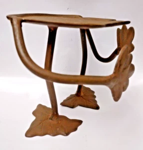 Whimsical Wrought Iron Garden  Candle Holder Plant Stand Tabletop 6.5"H x 8"W - Picture 1 of 10
