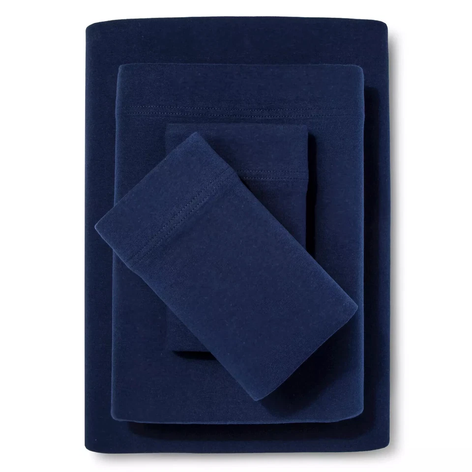 Full Easy Care Solid Sheet Set Navy - Room Essentials - Image 1 of 1